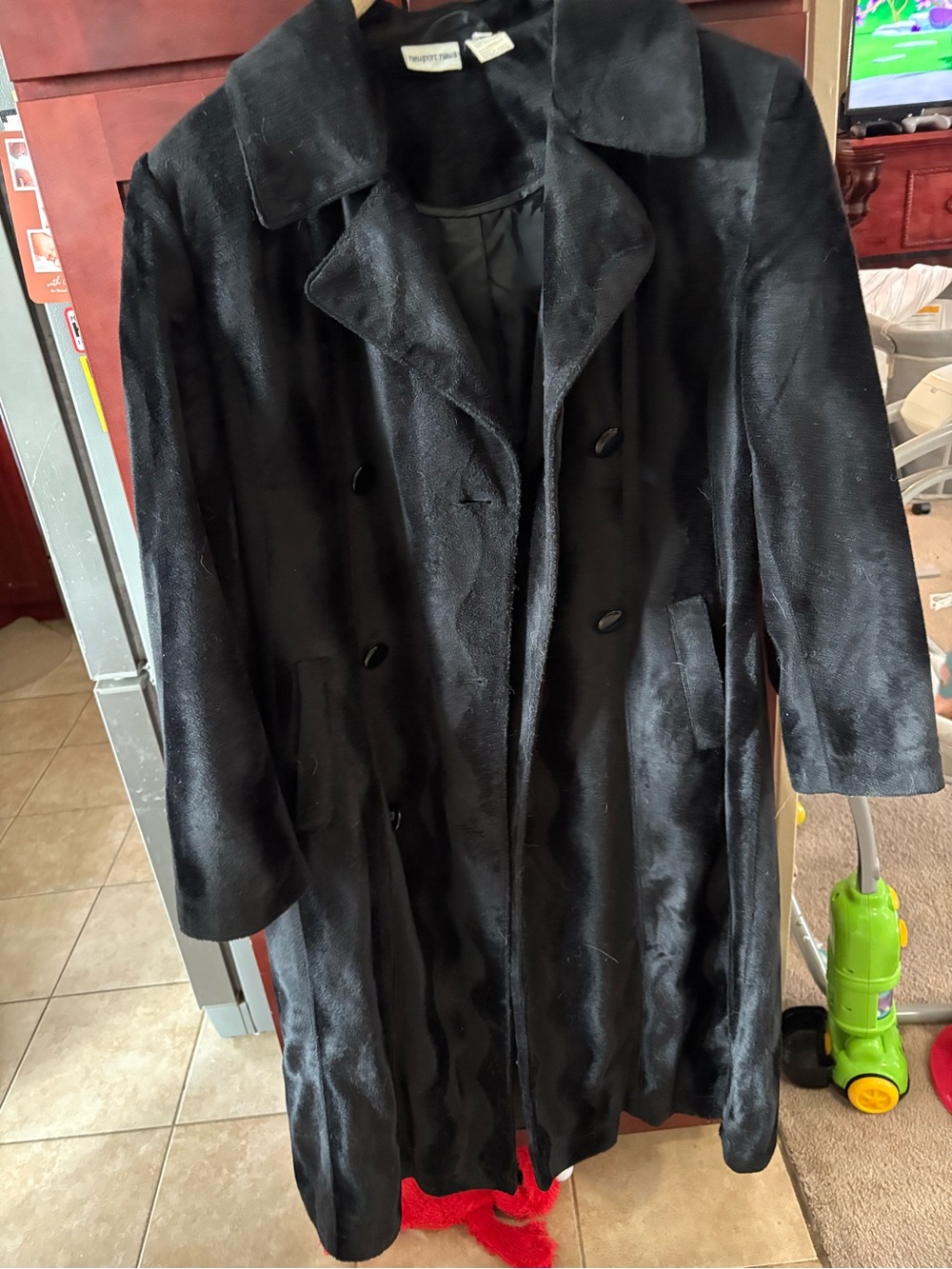 Newport News Black Faux Fur Coat